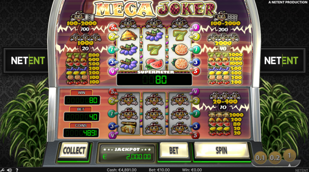 Mega Joker Slot Bet Supermeter.