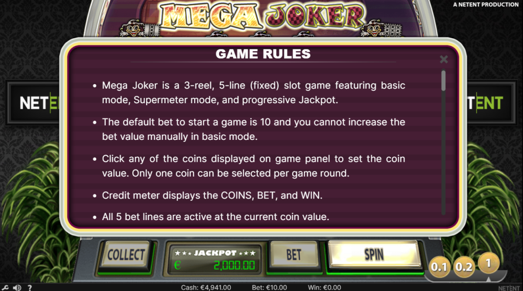 mega joker slot netent